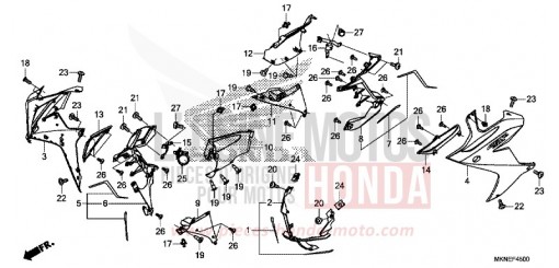 CARENAGE MILIEU CBR650RAK de 2019